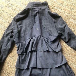 Gray Lulu Jacket With Ruffles